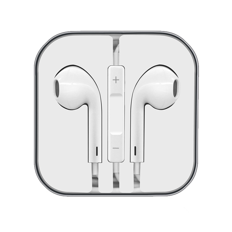 豪元安卓苹果通用耳机入耳式 白色有线耳机 耳塞式苹果安卓手机通用 线控耳机 红米vivo华为3.55mm圆头接头