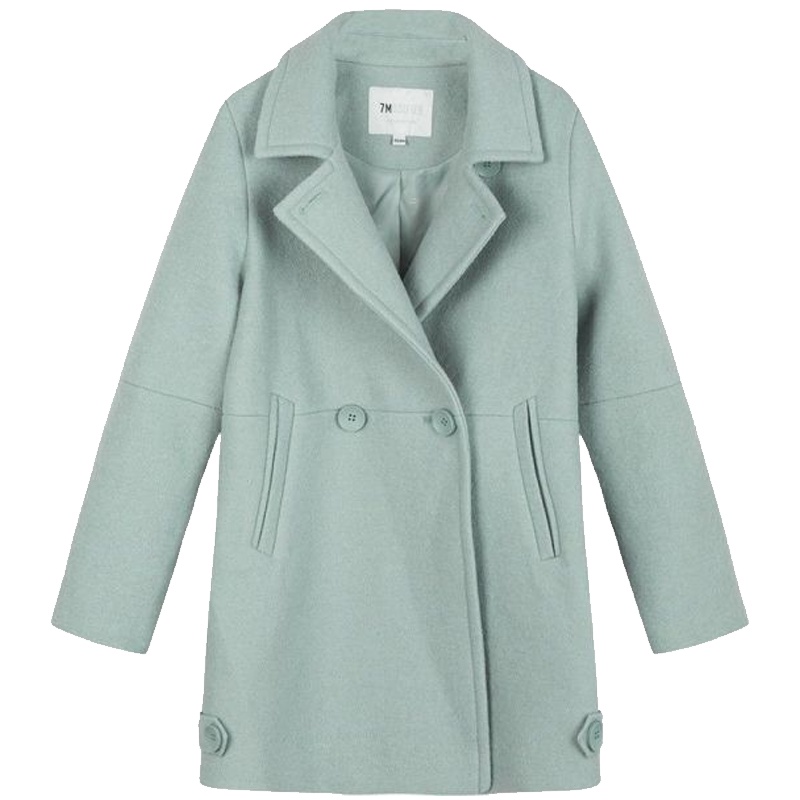 7M外套女秋季新款韩版宽松显瘦气质时尚中长款毛呢外套女72000173