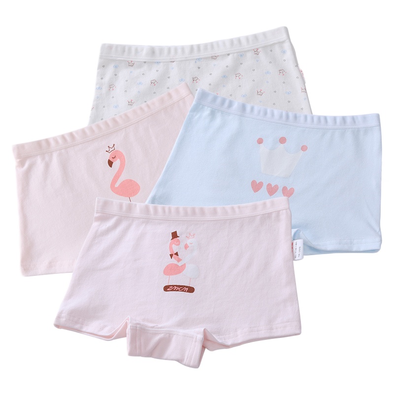 4-12岁女童内裤纯棉平角裤儿童内裤女平角/三角短裤儿童内衣裤女 中大童小女孩学生宝宝短裤四角裤 星星森林