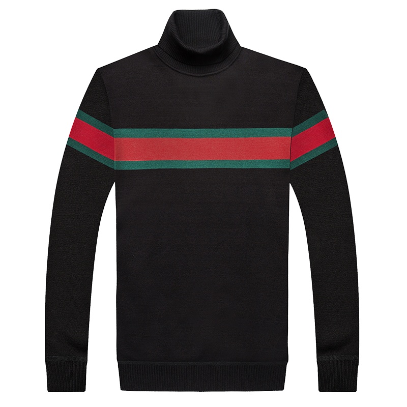 卡帝乐鳄鱼冬季新款男士两翻领毛衣加绒保暖中青年针织打底衫