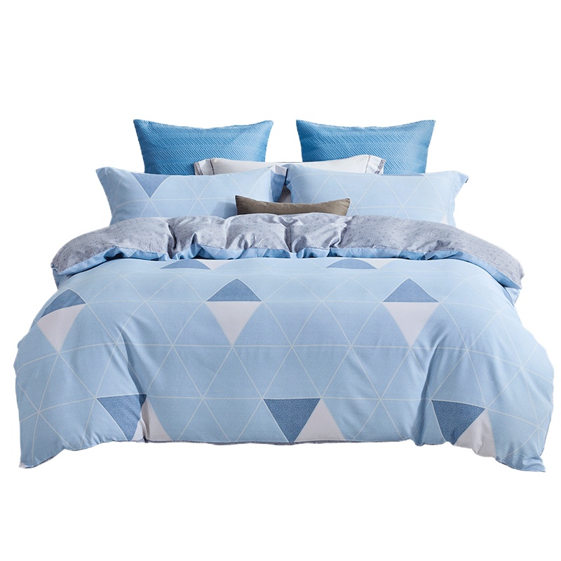 红豆家纺天丝四件套双面丝滑裸睡床单被套简约轻奢风刺绣床上用品