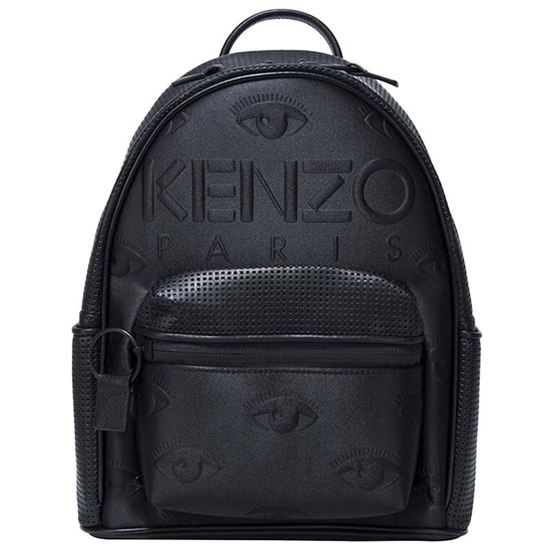 KENZO 高田贤三 头层牛皮女士黑色织物浮雕双肩背式 运动休闲包 男 F852SA403F11-99