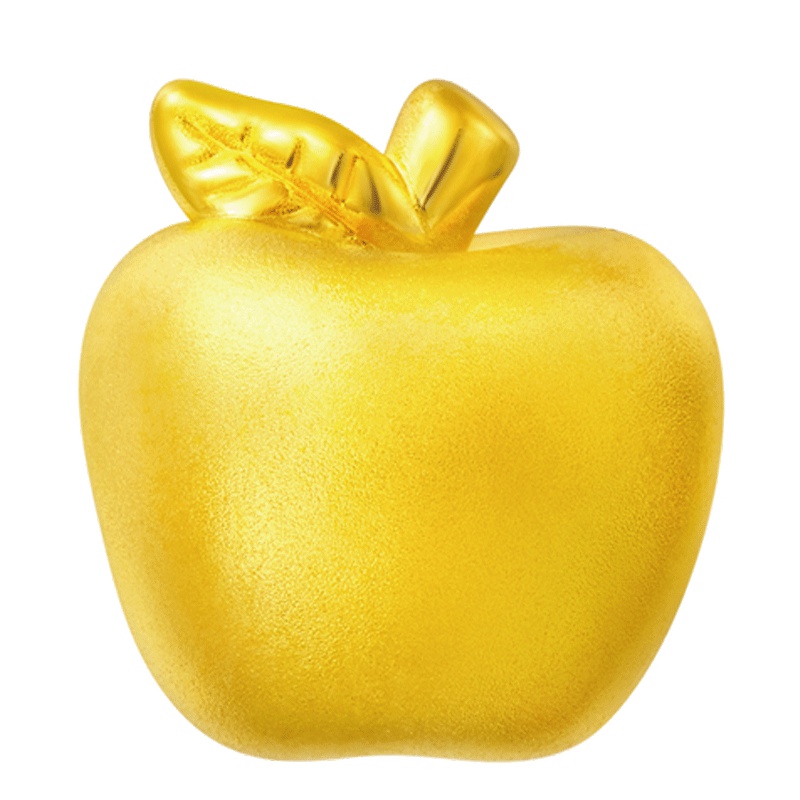 周大福首饰饱满苹果plus转运珠足金黄金吊坠R19032