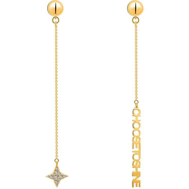 周大福 MONOLOGUE独白 MIX系列 银镶托帕石耳线MA【多款可选】