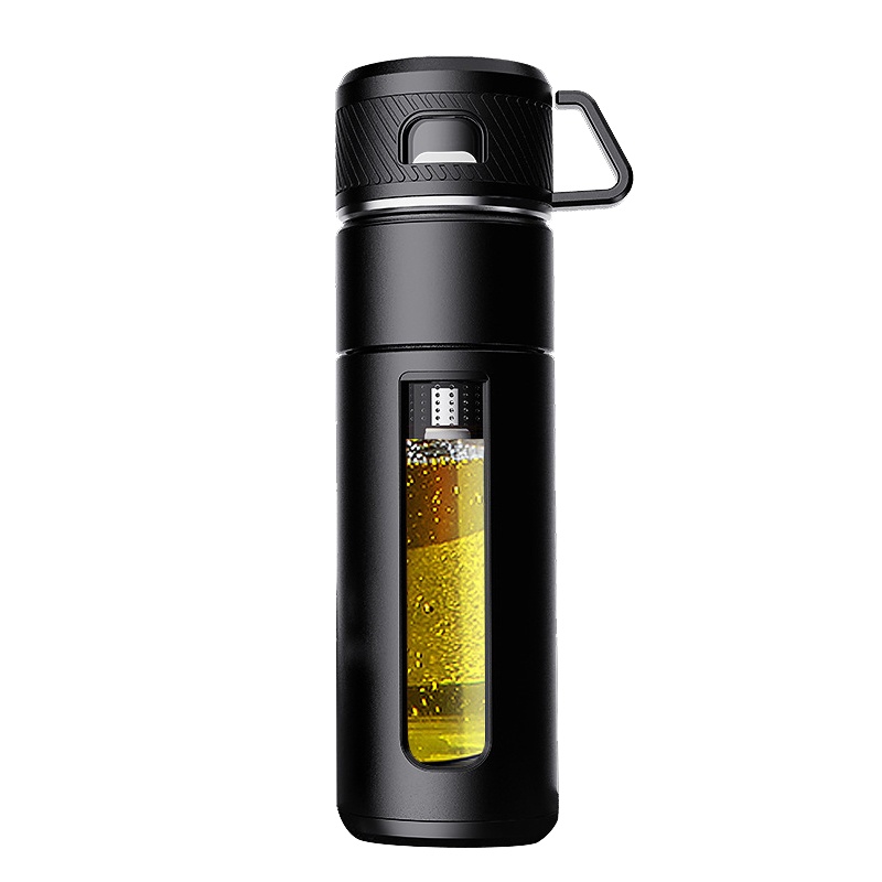 三极户外(Tri-polar) TP3624双层隔热玻璃杯茶水分离水杯提手便携泡茶杯子企业礼品茶具杯