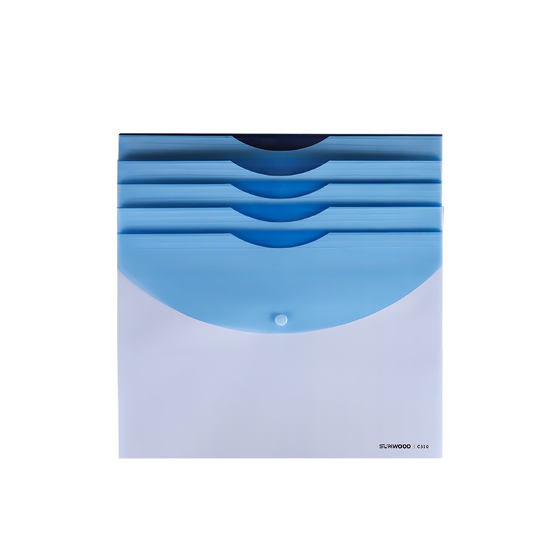 三木(SUNWOOD) C330C310文件袋按扣式(混色)资料袋文件收纳档案袋透明不透明文件袋10个装A4大小