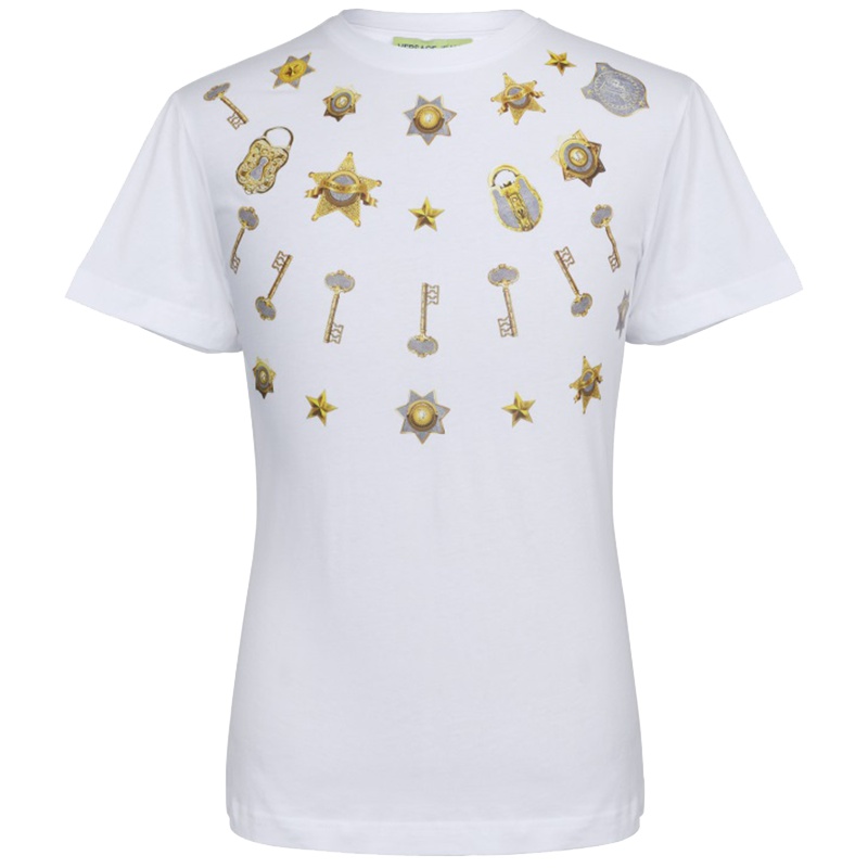 VERSACE JEANS男士白色棉质短袖T恤衫B3GTB73B 36598 003