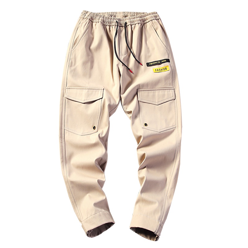 三弦(LA CORDE)2019秋季裤子男士韩版潮流宽松工装裤束脚运动休闲小脚修身九分裤LA-TCK9100