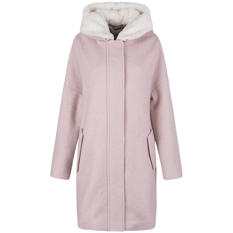 拉夏贝尔 拉贝缇毛呢外套女中长款羊羔毛外套女学生韩版冬季原宿风60005674