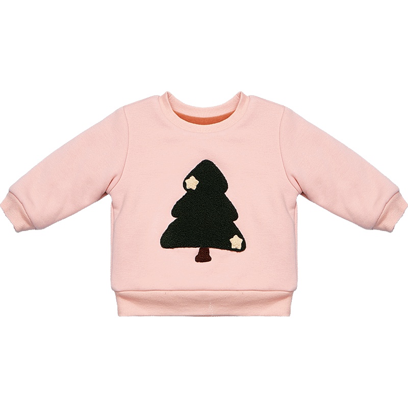 婴姿坊童装女童冬装加厚T恤儿童加绒长袖宝宝上衣