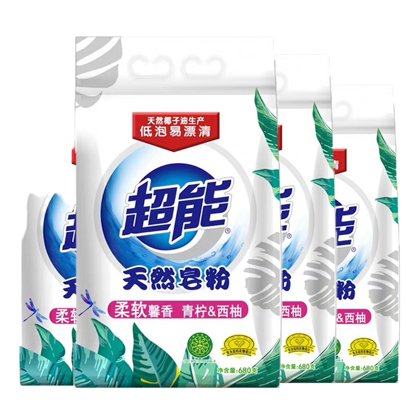 WQMD超能柔软馨香皂粉680g*4袋