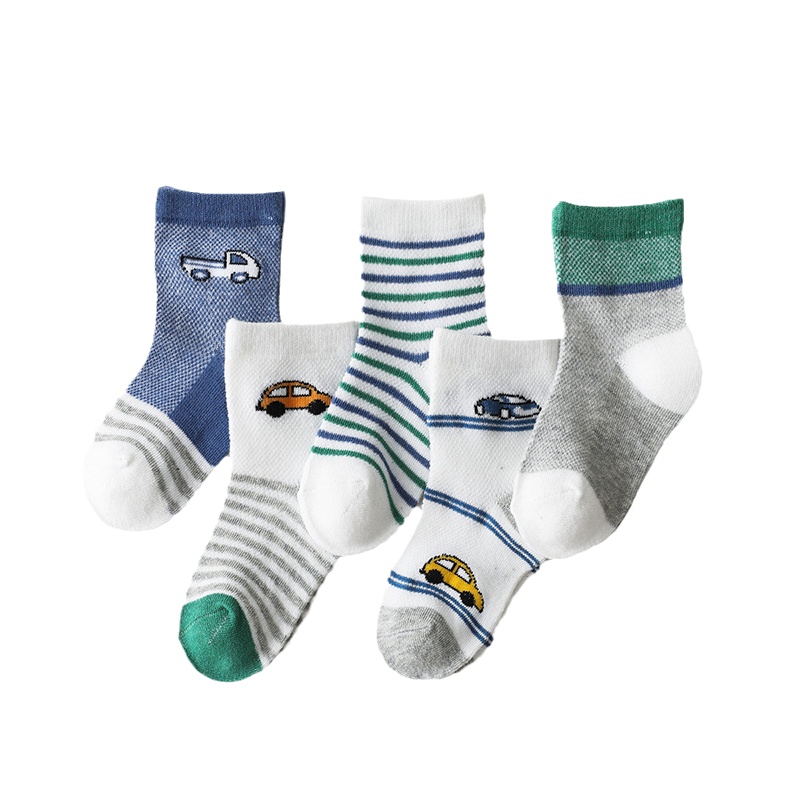 精典泰迪[轻薄5双装]2021夏季新款高弹透气网眼袜子儿童袜子