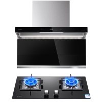 艾美特烟灶套餐21m³吸力顶侧双吸式吸抽油烟机5.0kw大火天然气燃气灶组合套餐自清洗烟机CXW-260-L8Z+H1T