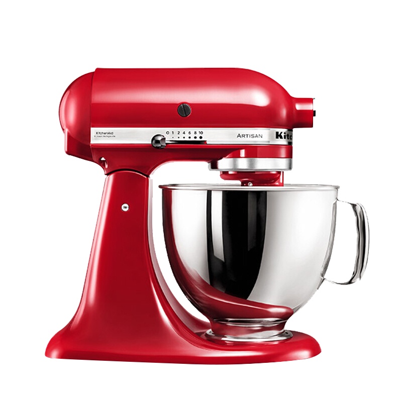 kitchenaid凯膳怡5KSM150PSCCA厨师机家用电器多功能搅拌机料理机全自动小型和面机揉面机 珠光红