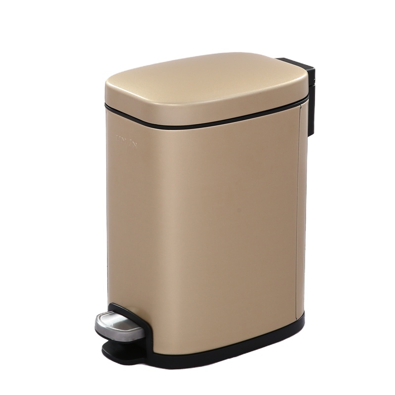优曼垃圾桶办公室脚踏不锈钢垃圾桶HM8231金色6L