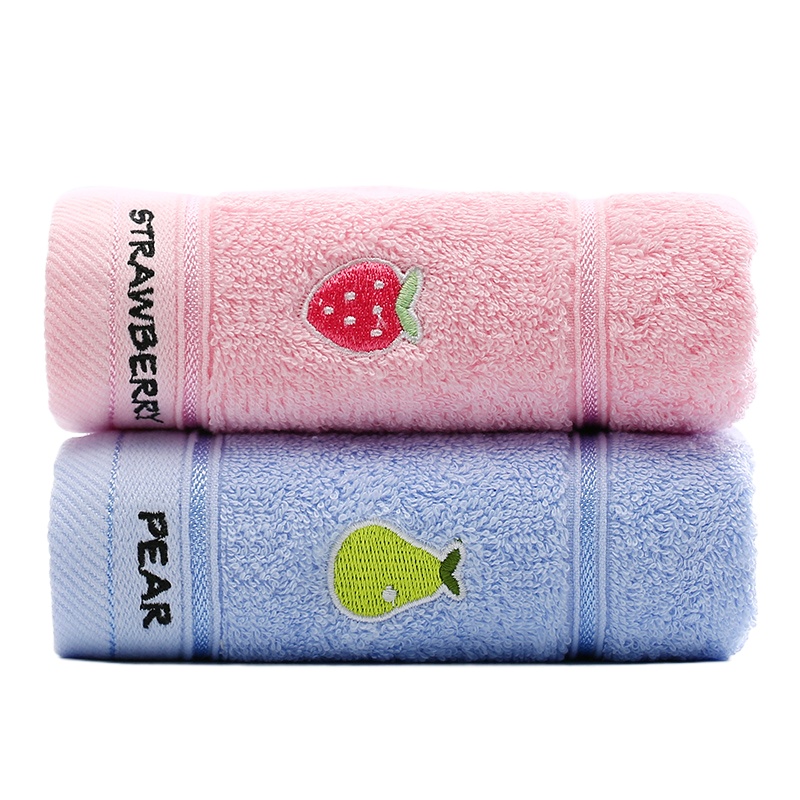 2条装洁丽雅毛巾纯棉小毛巾全棉儿童洗脸家用柔软可爱吸水不掉毛