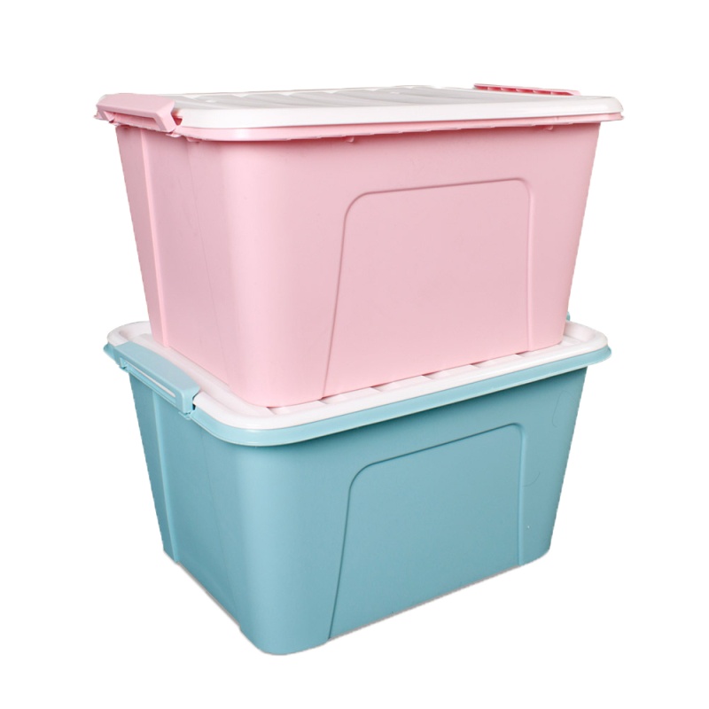 得力(deli)CHAHUA 收纳箱大容量带滑轮 颜色随机