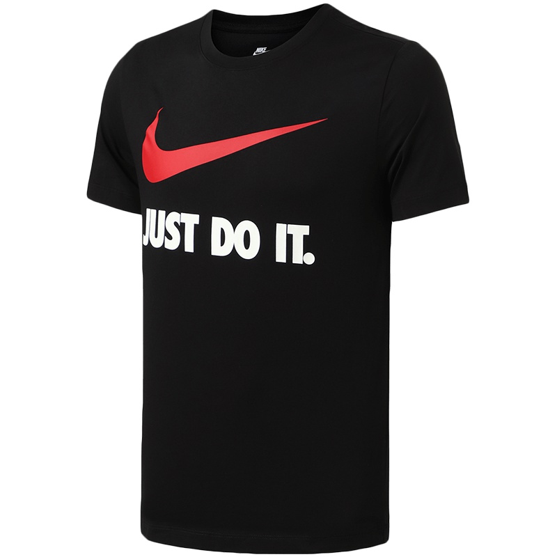 耐克NIKE生活夏季短袖T恤男装运动服LOGO款707361-010 黑色 L