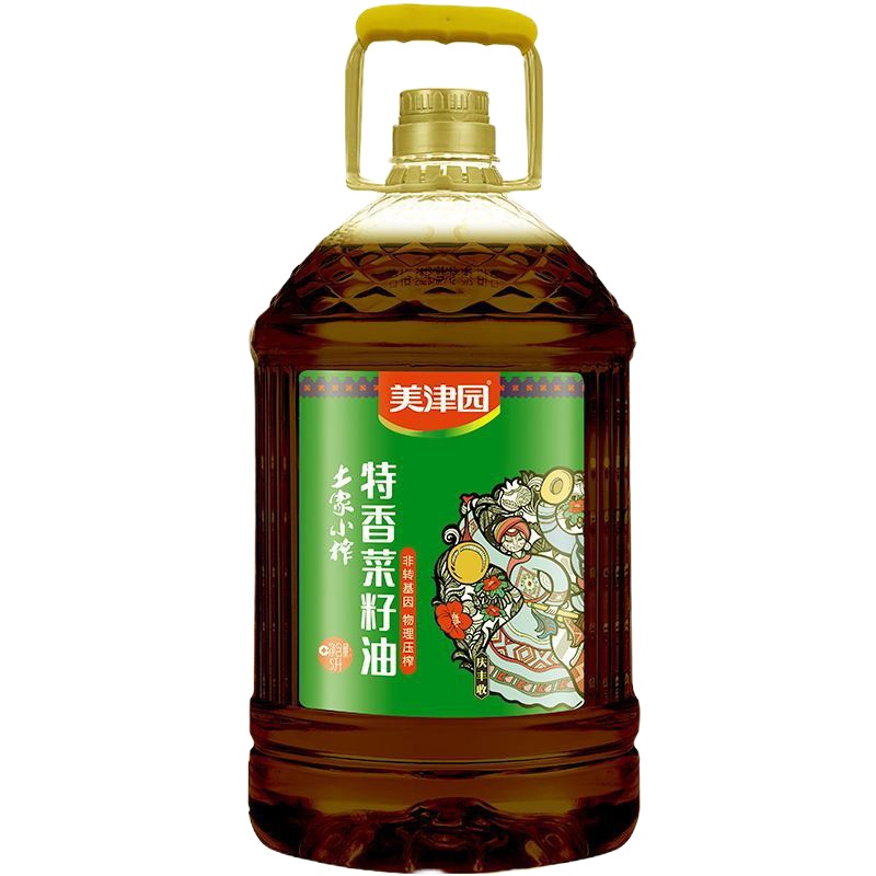 美津园(mikiyio) 土家小榨特香菜籽油 5L/瓶.4瓶/件 单件装