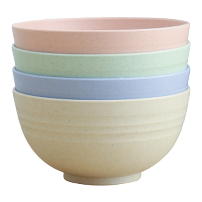 4个装15CM直径家用小麦秸秆个性汤面碗6寸碗吃饭餐具大号成人一家四口家庭套装家庭地板土耳其语住户