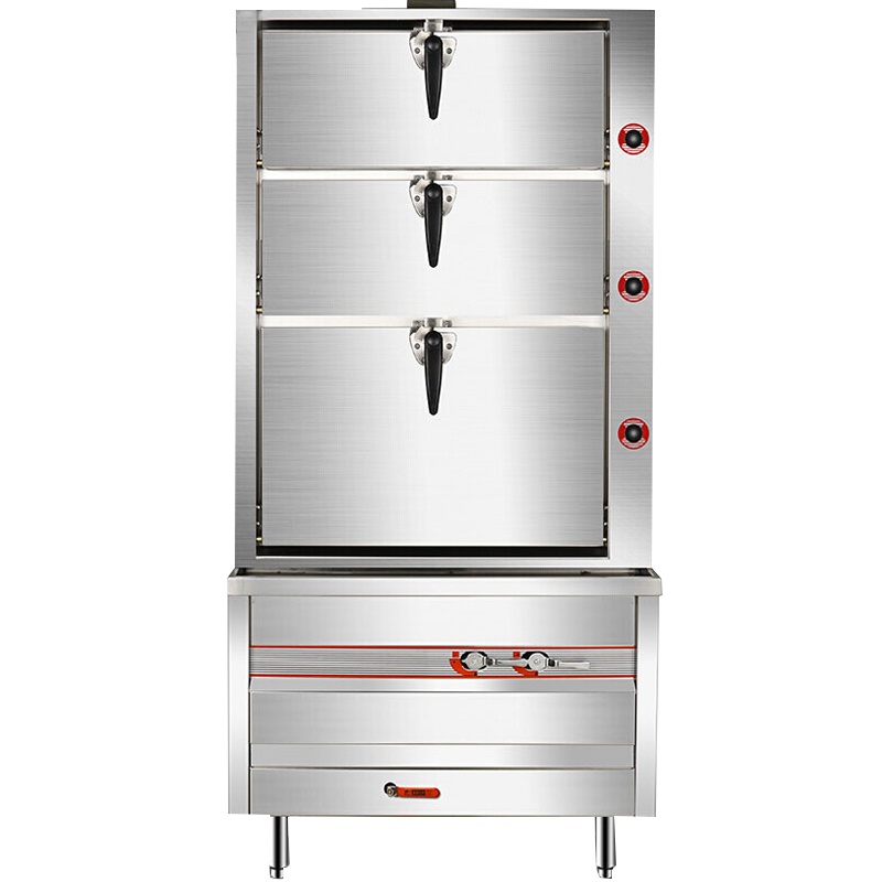 德玛仕 DEMASHI 三门海鲜蒸柜蒸菜蒸鱼蒸包蒸车 燃气蒸箱 (工程单)