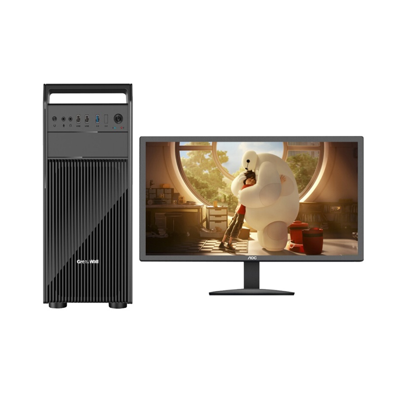 冠捷(AOC)C27B1H 商用台式组装电脑22寸(I5-10400f 8G 1T+240G 4G独显 定制)