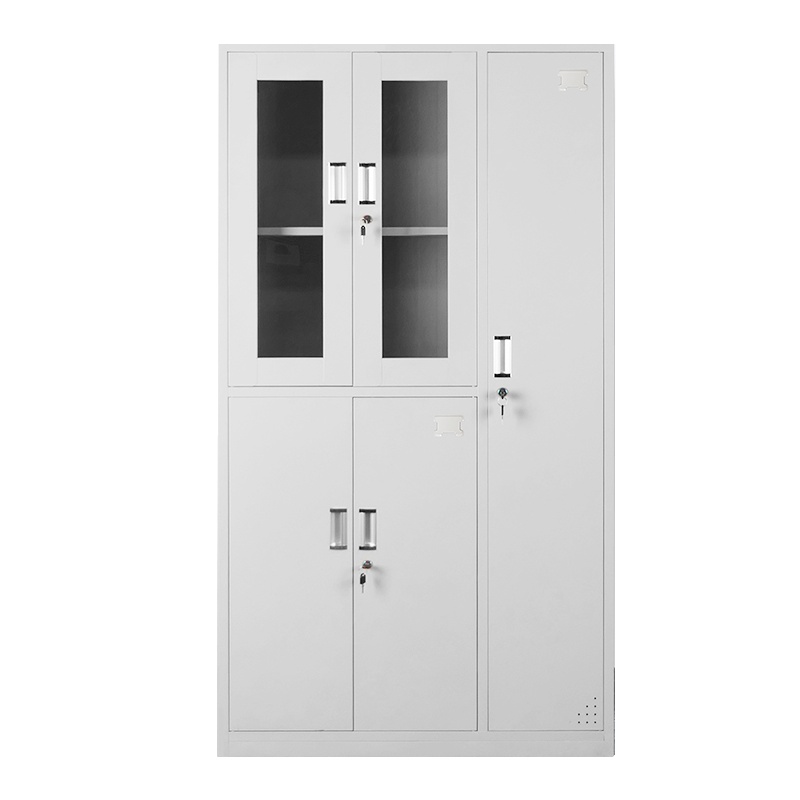 瑞丰杰-四玻璃五门更衣柜员工储物柜文件柜铁皮柜G42