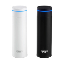 HUAWEI HiLink/华为智选 哈尔斯知暖智能保温杯 纯黑色316不锈钢 大容量500mL水杯 男女士喝水定时提醒