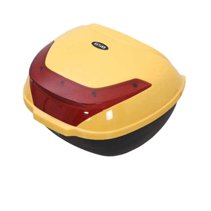 电动车后备箱后尾箱电瓶车工具箱踏板车大中小号通用储物箱 黑色021大号加强侧扣版