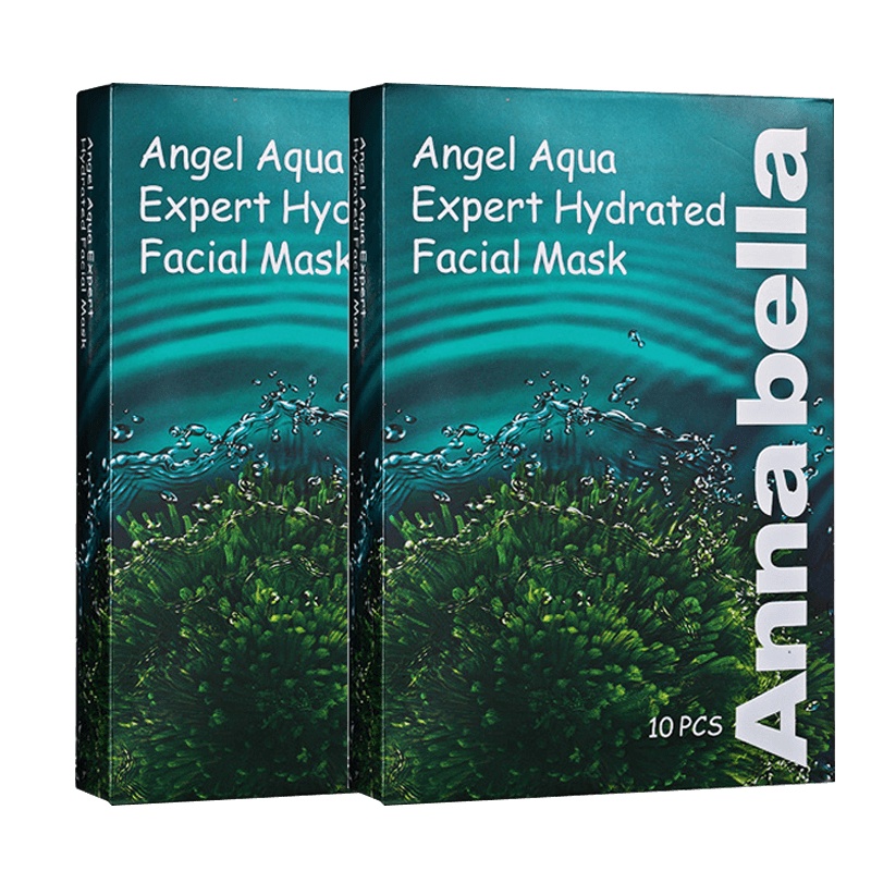 泰国Annabella安娜贝拉海藻面膜面贴膜深层补水 滋润保湿收缩毛孔修护提亮肤色 绿色海藻面膜 10片/盒 两盒装