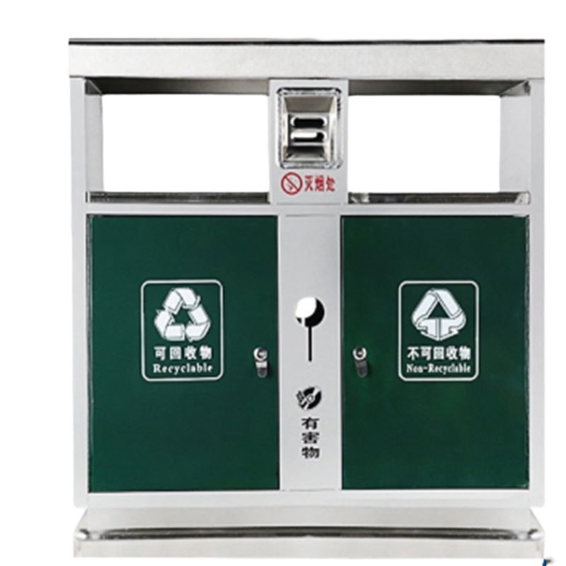 振真ZZ-143户外垃圾桶不锈钢环卫果皮箱室外大号物业分类环保街道小区垃圾箱94*38*98