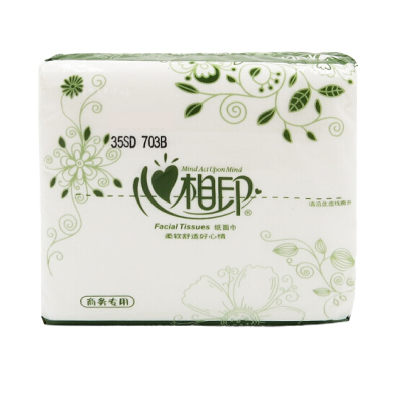 心相印双层小方抽酒店餐巾纸100抽96包DT100墨绿色一箱