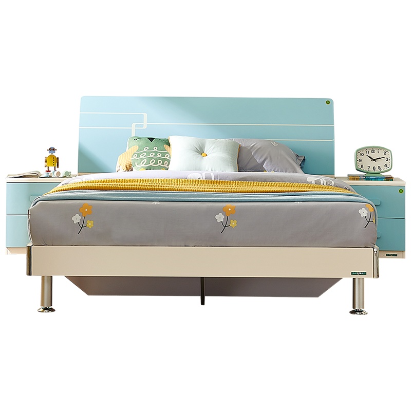 全友家私床现代简约青少年床1.2米1.5米双人床成套家具121311