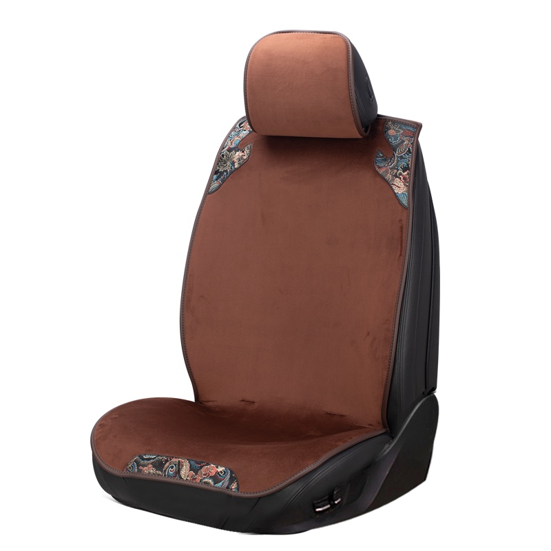 恒源祥2020新款四季通用绣花汽车座垫秋冬麂皮绒免绑汽车坐垫绒面青花汽车垫大众宝马