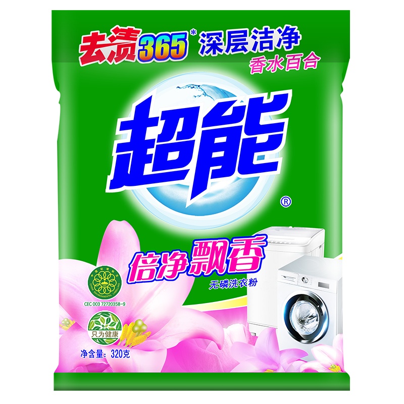 超能洗衣粉去渍365(倍净飘香)320g[纳爱斯]