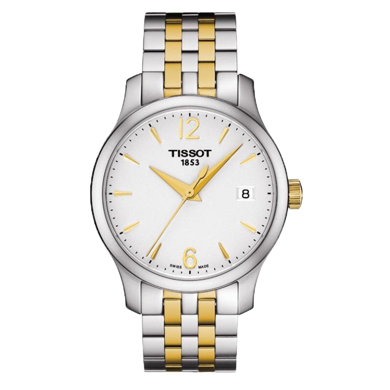 天梭(TISSOT)瑞士手表 俊雅系列钢带石英女表女士腕表