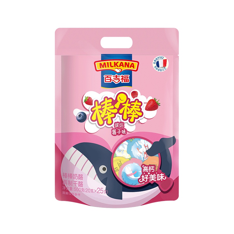 百吉福缤纷莓子味棒棒奶酪500g