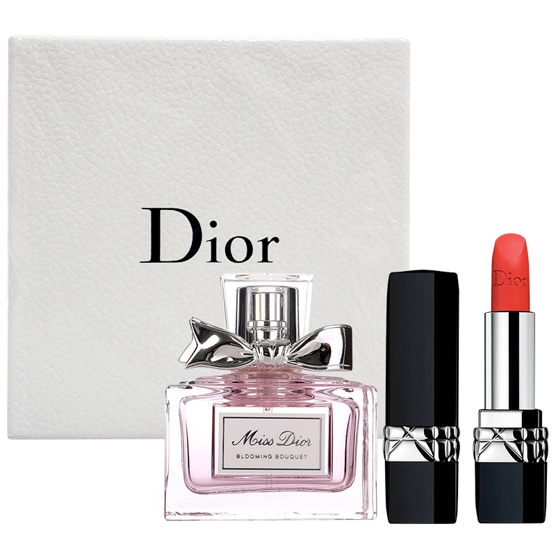 迪奥(Dior)彩妆香氛礼盒（小姐花漾淡香氛30ml+迪奥烈艳蓝金唇膏哑光系列3.5g 888）