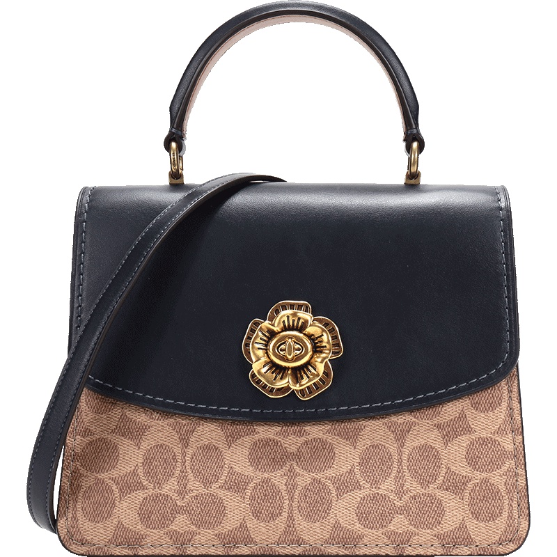 COACH 蔻驰 奢侈品 女士PARKER系列涂层帆布配皮手提单肩斜挎包 69590