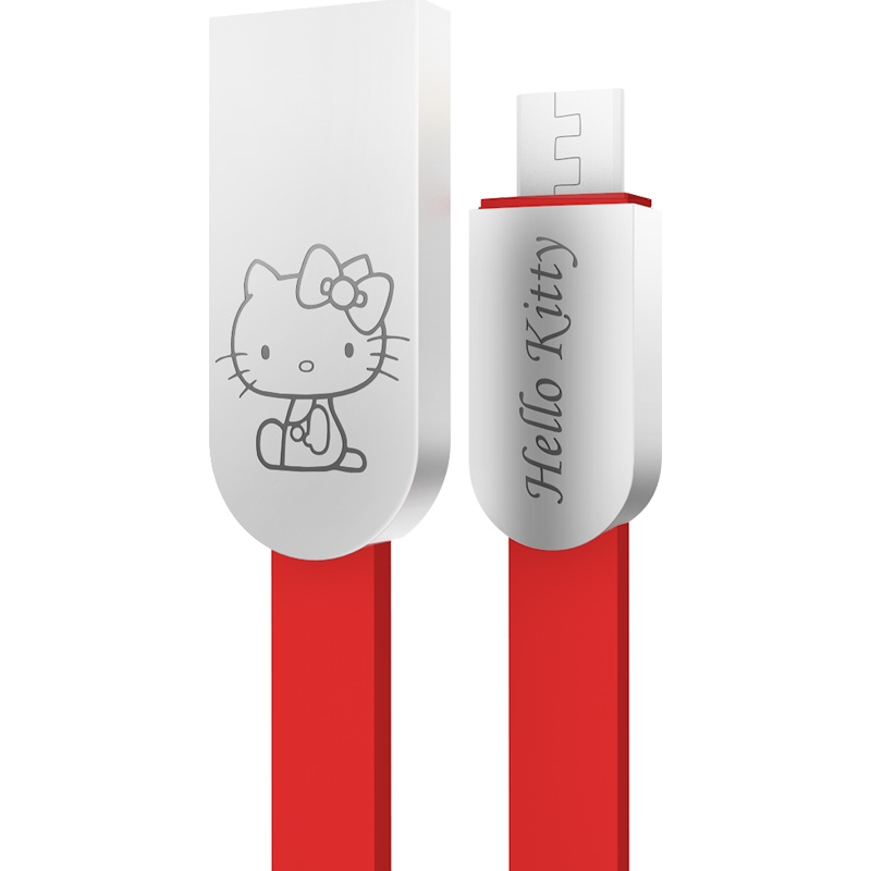 优加 正版Hello Kitty 苹果iphoneX/6s/7/8plus数据线 充电线 苹果数据线2米-红色