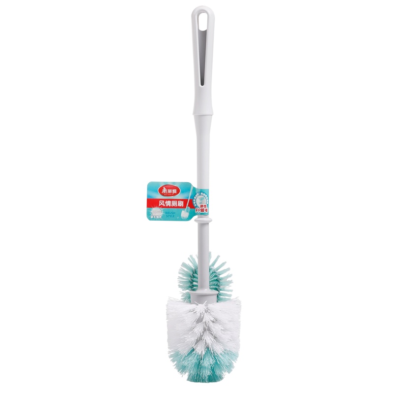 美丽雅 家用卫生间马桶清洗无死角长柄弹性双面刷头风情厕所刷(颜色随机)