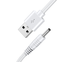 火豹圆孔台灯充电线3.5mm圆头foreo露娜洁面仪luna mini2洗脸仪通用usb转dc 5v 象牙白[手机数据线