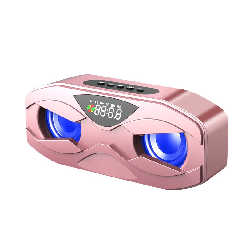 风悦M5蓝牙音箱无线电脑低音炮迷你小音响TF插卡U盘收款语音播报大音量立体声FM收音机 旗舰版 玫瑰金