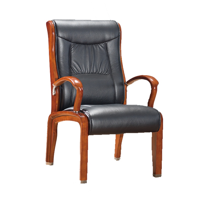 东港家具 SH-242 橡胶木椅 办公家具 办公椅 皮艺老板椅 实木四脚椅 电脑椅会议椅 皮料色彩可定制