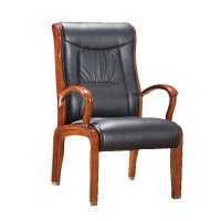 东港家具 SH-242 橡胶木椅 办公家具 办公椅 皮艺老板椅 实木四脚椅 电脑椅会议椅 皮料色彩可定制