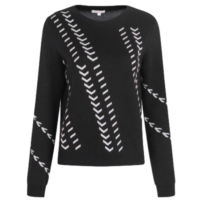 【福利款】拉夏贝尔女式冬款宽松显瘦提花套头针织毛衣