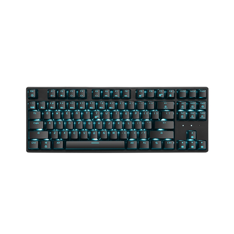 黑峡谷(Hyeku)GK707 87键机械键盘游戏吃鸡永劫无间键盘笔记本电脑键盘键盘可换轴键盘凯华轴 黑色蓝光白轴