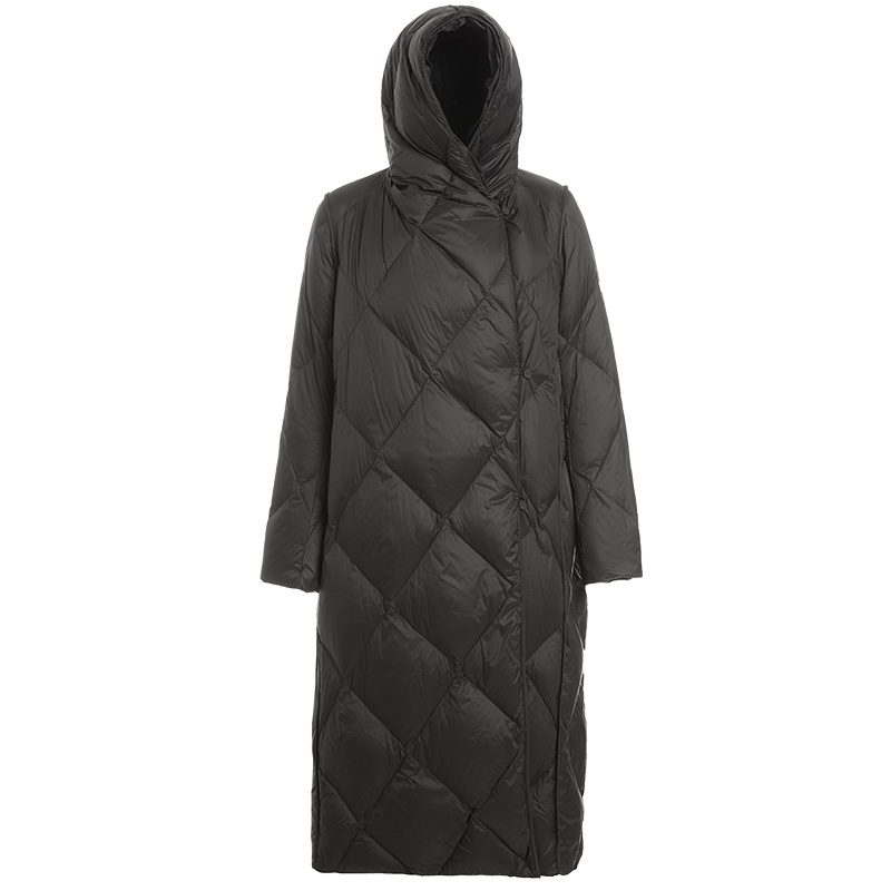 鸭鸭(yaya)秋冬新款特价羽绒服女加厚连帽长款过膝韩版休闲显瘦白鸭绒潮