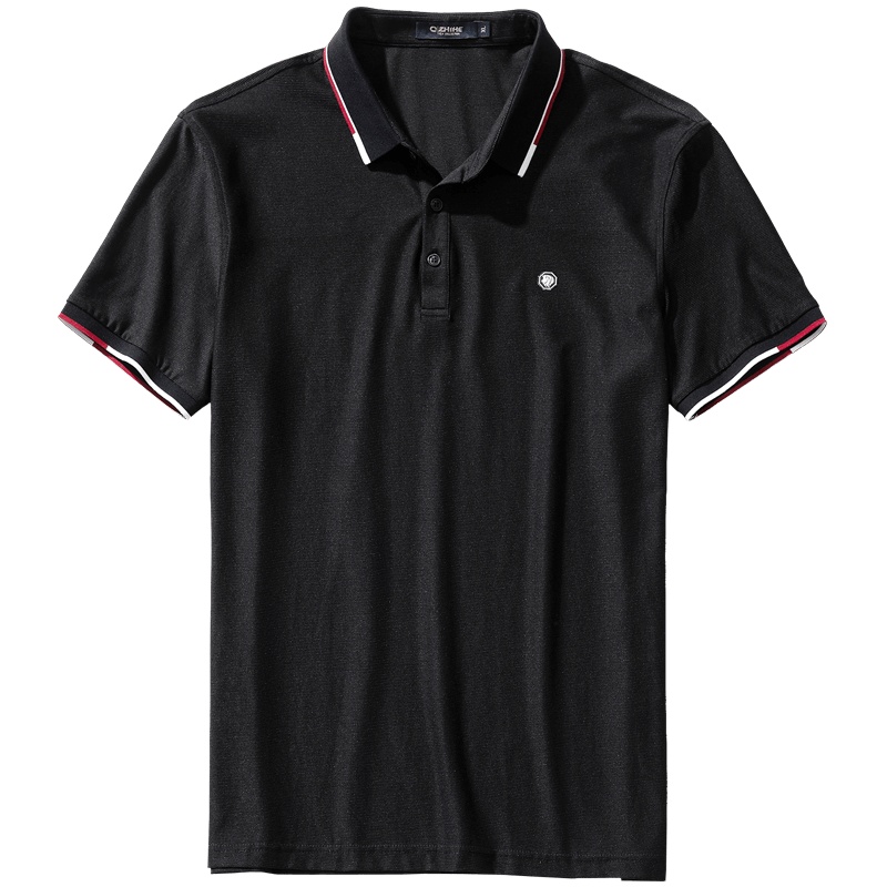 千纸鹤男士修身polo短袖撞色上衣2019新款韩版翻领纯色T恤男25022