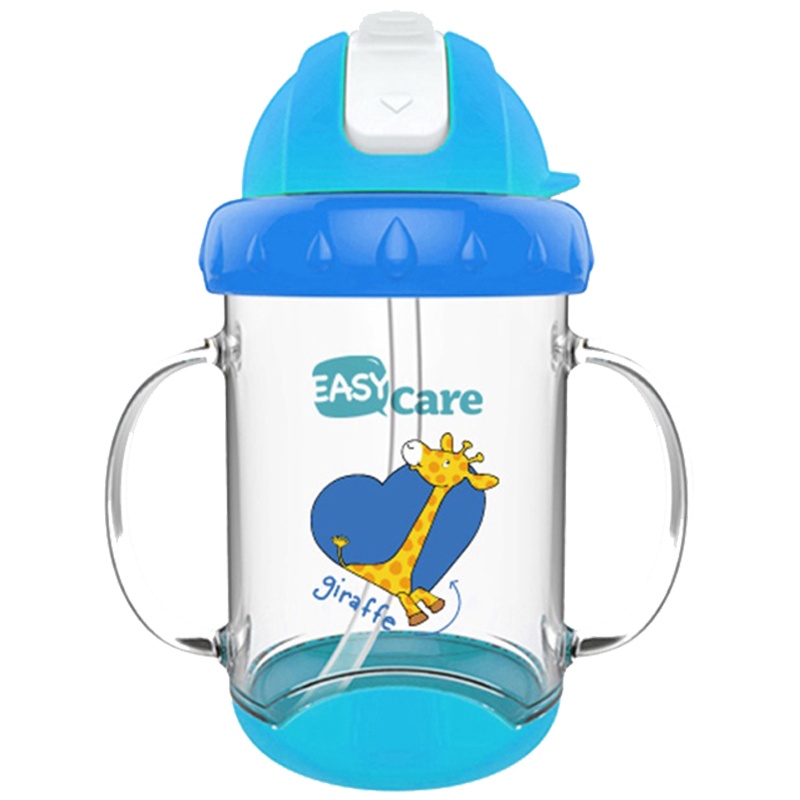 伊斯卡尔(Easy Care)260ml卡西学饮杯宝宝吸管杯儿童喝水杯带吸管手柄水杯蓝色